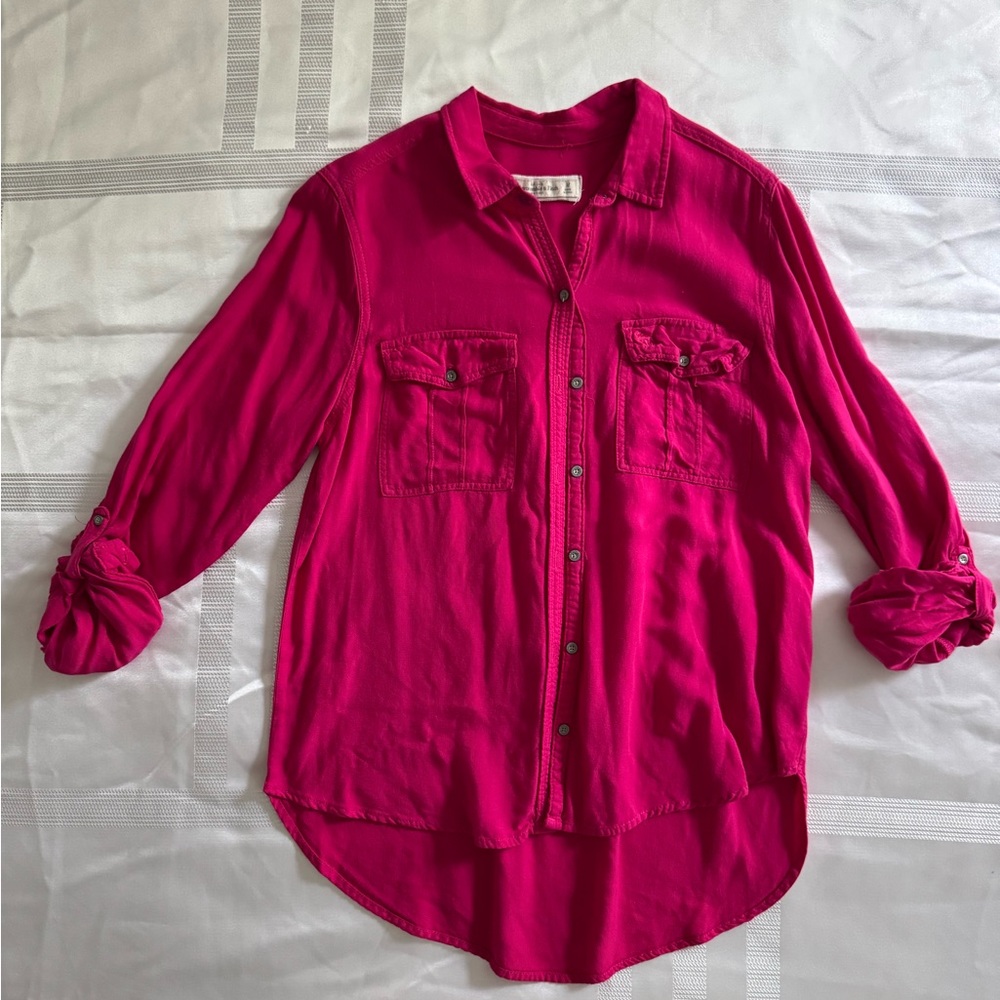 Abercrombie Bright Magenta Button-Up Shirt